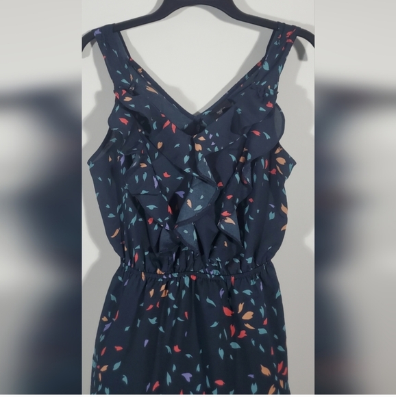 Massimo Navy Ruffle Sleeveless Dress Size Extra Small - Picture 3 of 5